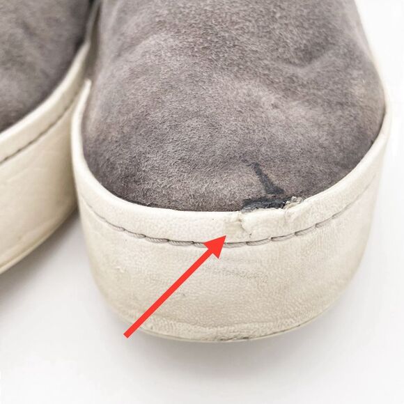 Vince Warren Suede Platform Slip-On Sneakers Warm Gray Size 9.5 - Picture 15 of 16